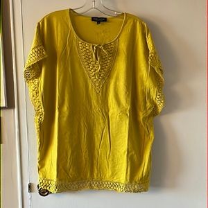 2-4-1 Jones NY Cotton Mustard boho top